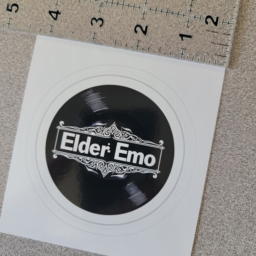 Elder Emo‎ Sticker Vinyl Record Inspired Funny Trendy Decal